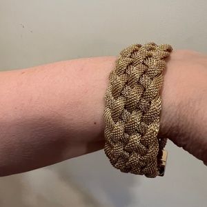 Gold Tone Braided Bracelet with Magnetic Closure - Like New